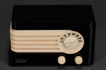 Deco Philco PT-36 Radio in Black Plaskon w/ Ivory Trim